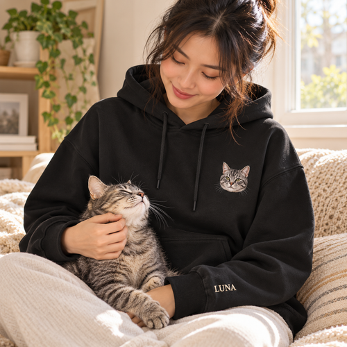 Personalized pet hoodie styling example