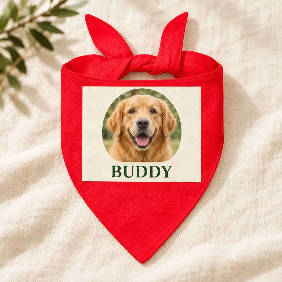 Personalized Pet Bandana — Red — personalized design example
