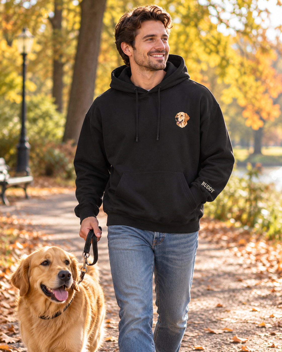 Custom Pet Portrait Embroidered Hoodie