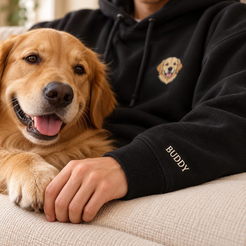 Personalized pet hoodie styling example