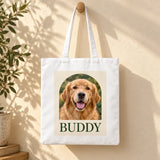 Custom Pet Portrait Canvas Tote Bag