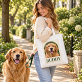 Custom Pet Portrait Canvas Tote Bag