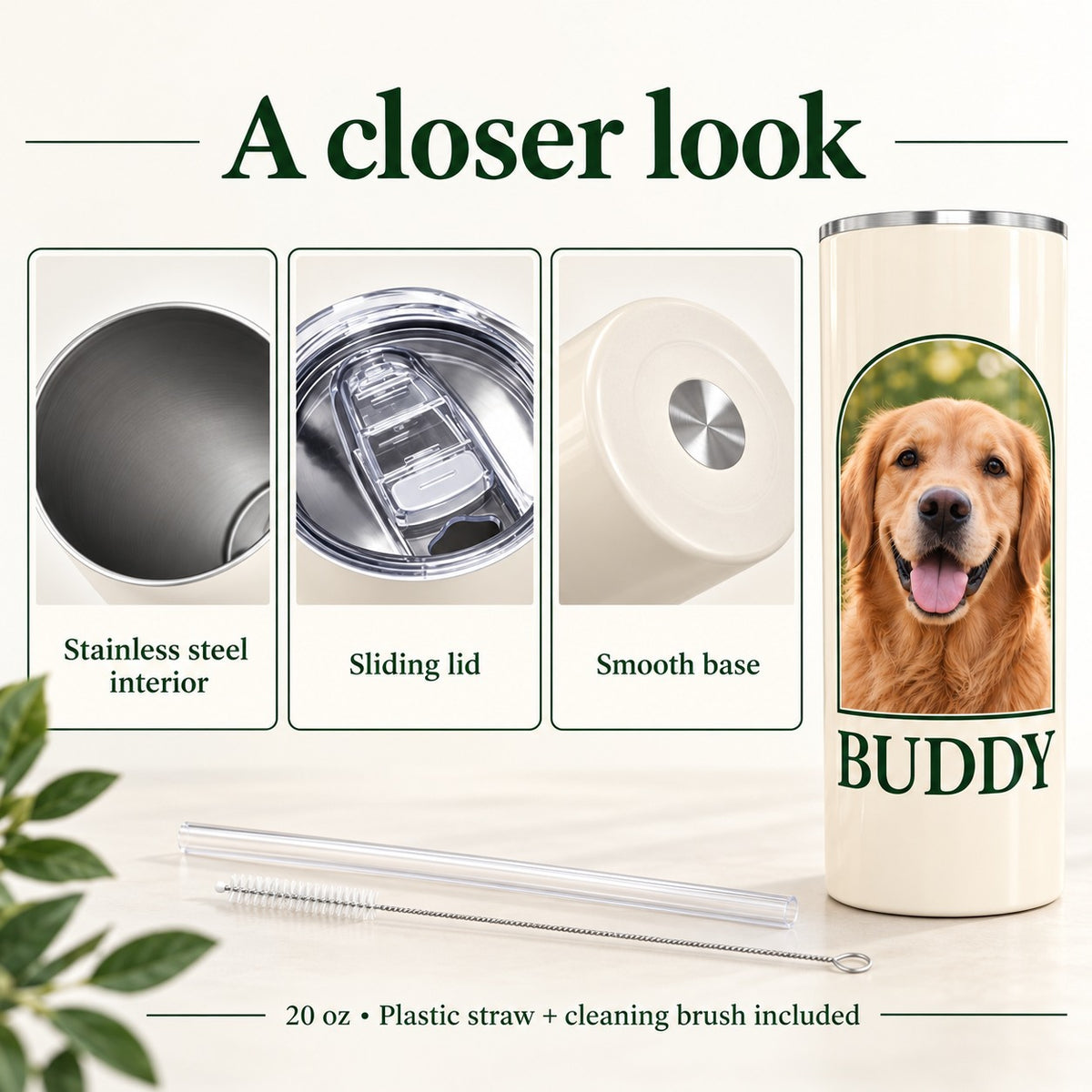 Custom Pet Photo Tumbler — 20 oz